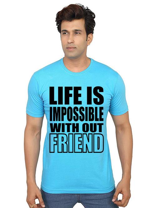 men front print round neck t-shirts - 21013763 - Very Small Image - 1