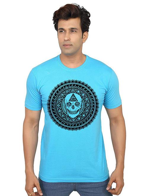 men's round neck front print t-shirt - 21013890 - Very Small Image - 1