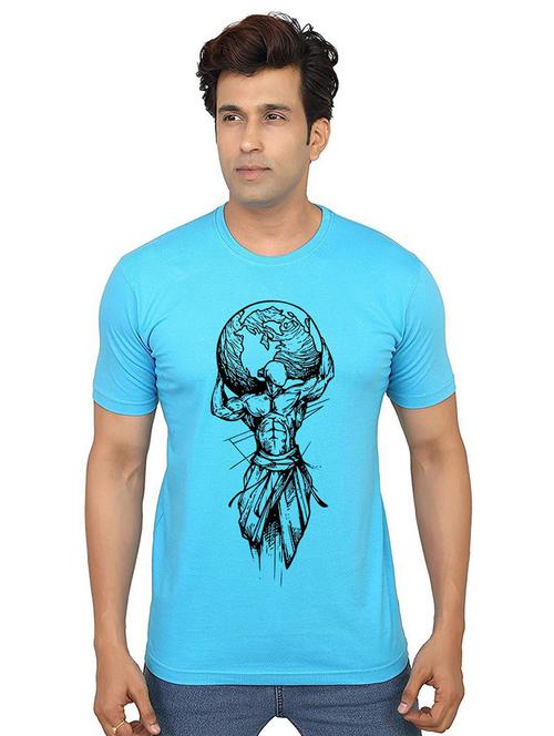 men round neck front print t-shirt - 21013927 - Very Small Image - 1