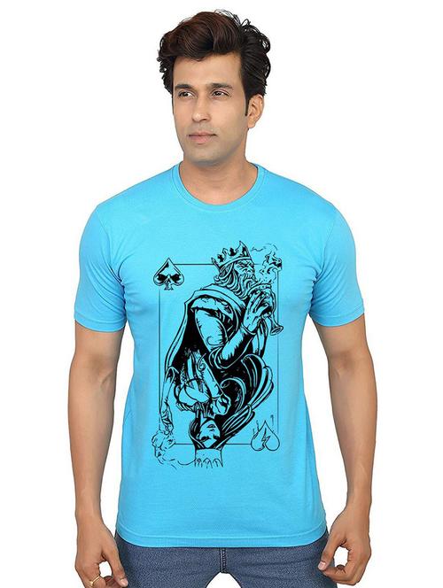 men round neck front print t-shirt - 21014005 - Very Small Image - 1