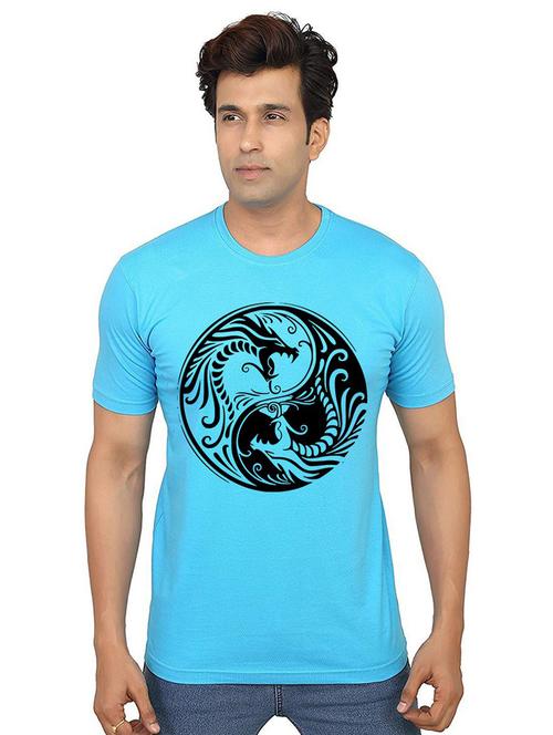 men round neck front print t-shirt - 21014036 - Very Small Image - 1