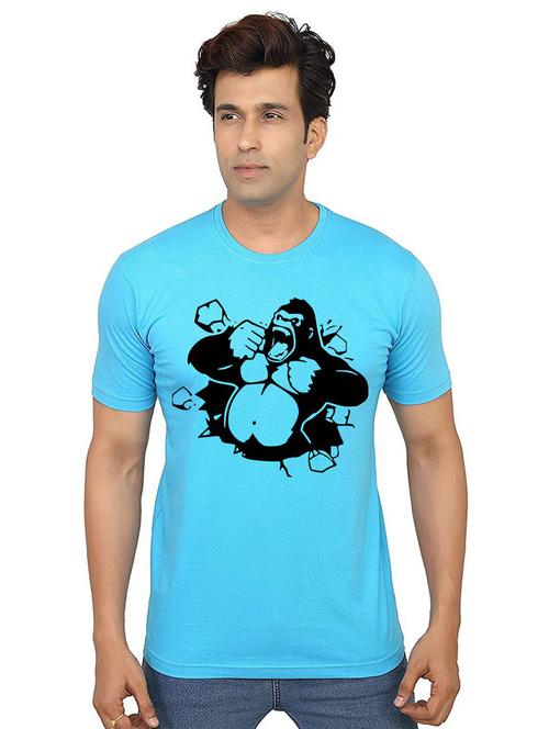 men round neck front print t-shirt - 21014058 - Very Small Image - 1