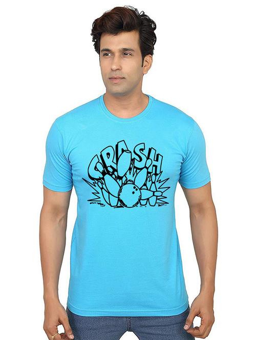 men round neck chest print t-shirt - 21014150 - Very Small Image - 1