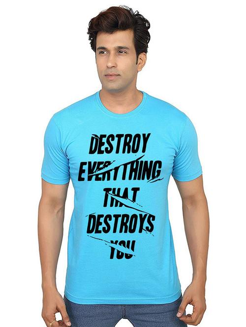 men round neck front print t-shirt - 21014175 - Very Small Image - 1