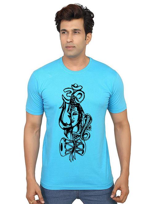men round neck front print t-shirt - 21014237 - Very Small Image - 1