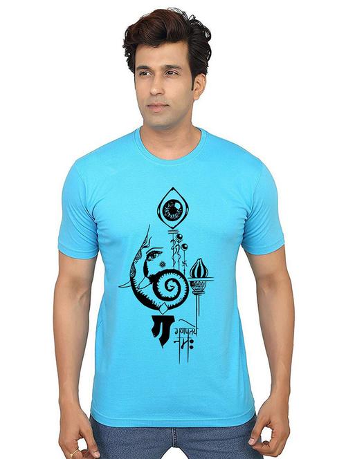 men round neck front printed t-shirt - 21014246 - Very Small Image - 1