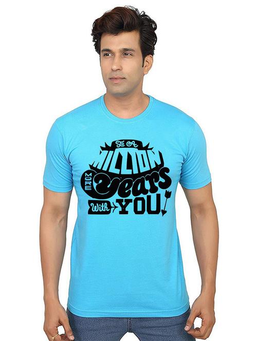 men round neck front print t-shirt - 21014268 - Very Small Image - 1