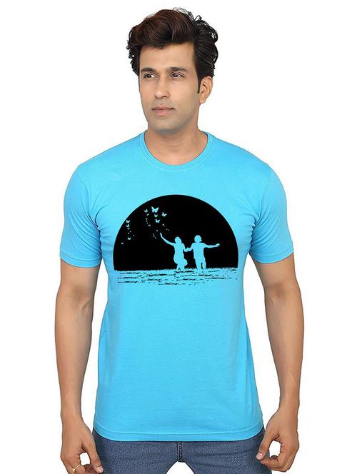 men round neck front print t-shirt - 21014308 - Very Small Image - 1