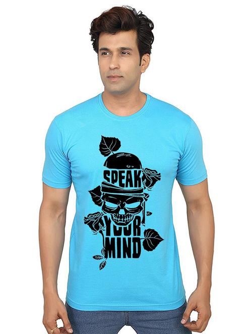 men round neck front print t-shirt - 21014348 - Very Small Image - 1