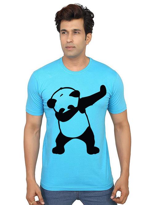 light blue front printed casual t-shirt - 21014395 - Very Small Image - 1