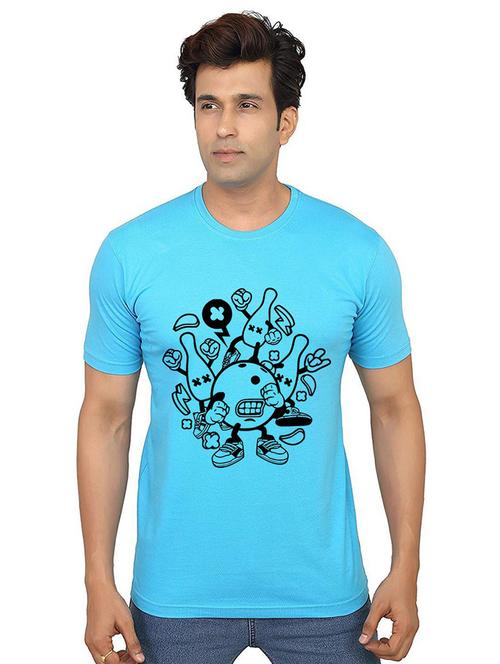 men round neck front printed t-shirt - 21014634 - Very Small Image - 1