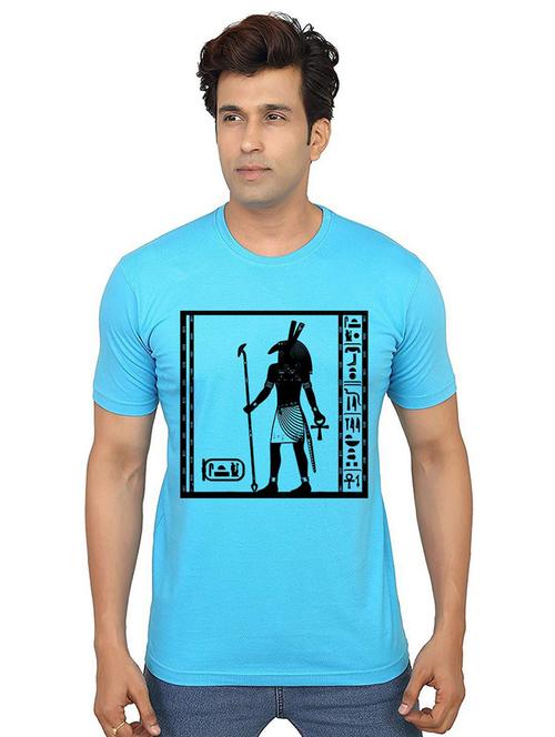 men front print round neck t-shirts - 21014701 - Very Small Image - 1