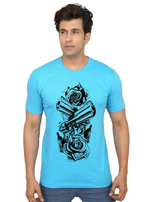 men round neck front print t-shirt - 21014702 - Very Small Image - 1