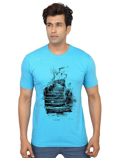 men round neck front print t-shirt - 21014732 - Very Small Image - 1
