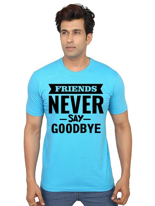 light blue front printed casual t-shirt - 21014763 - Very Small Image - 1