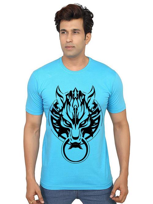 men round neck front print t-shirt - 21014971 - Very Small Image - 1