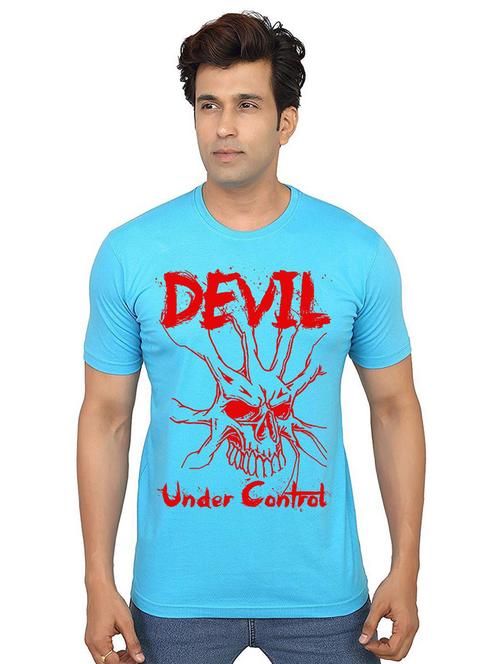 men round neck front print t-shirt - 21015004 - Very Small Image - 1