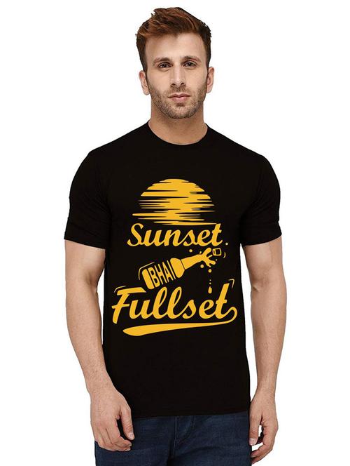 men round neck front print t-shirt - 21015054 - Very Small Image - 1