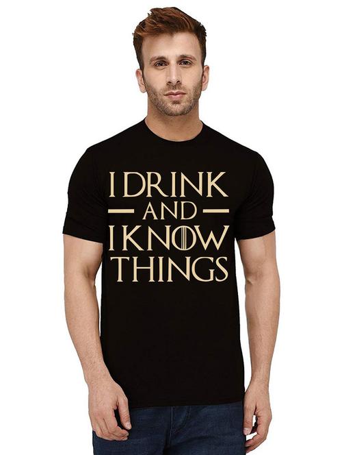 men's round neck front print t-shirt - 21015064 - Very Small Image - 1