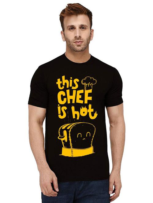 men round neck front print t-shirt - 21015066 - Very Small Image - 1