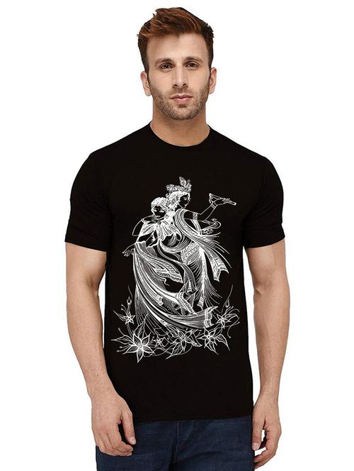 men round neck front print t-shirt - 21015120 - Very Small Image - 1