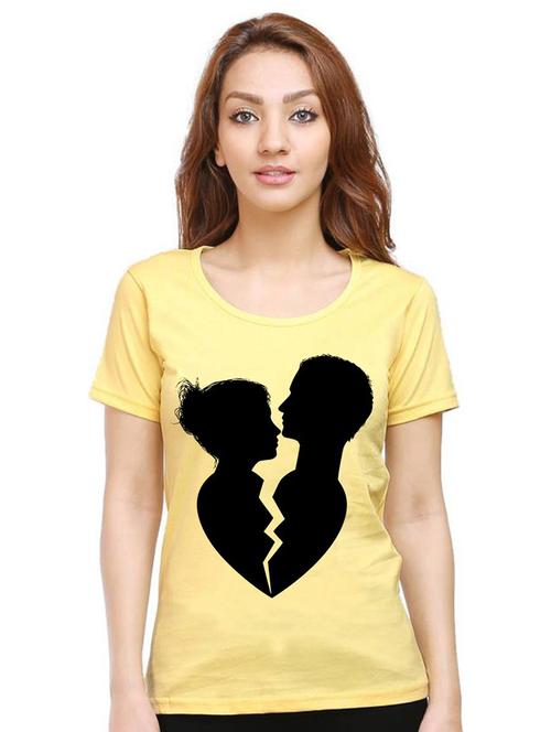 women round neck front print t-shirt - 21015159 - Very Small Image - 1