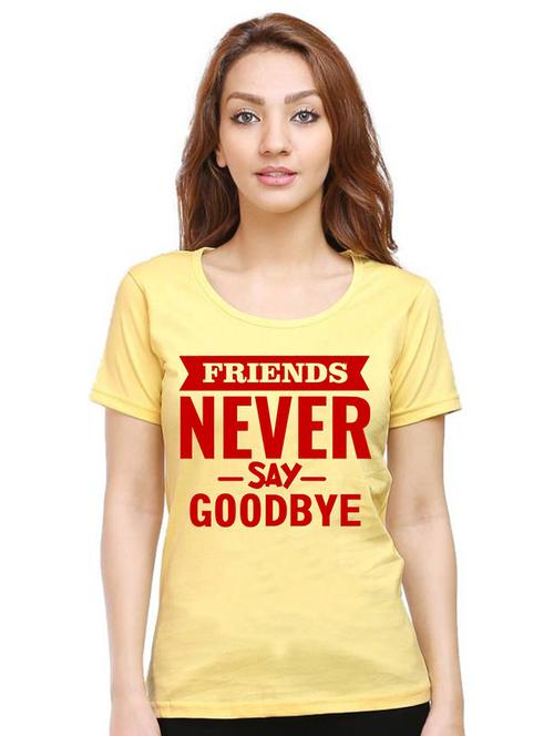 yellow front printed casual t-shirt - 21015195 - Very Small Image - 1
