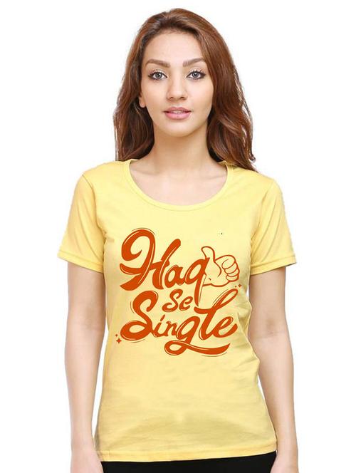 women round neck front print t-shirt - 21015197 - Very Small Image - 1