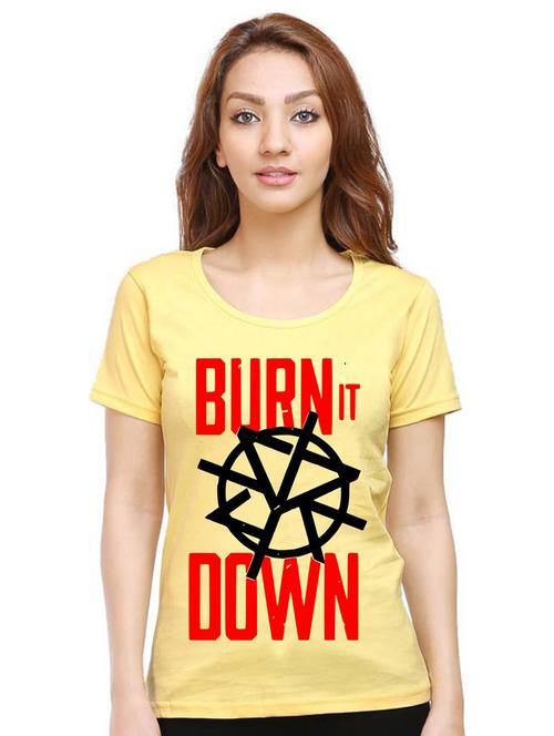 women's round neck front print t-shirt - 21015213 - Very Small Image - 1