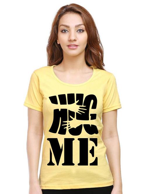 women round neck front printed t-shirt - 21015220 - Very Small Image - 1