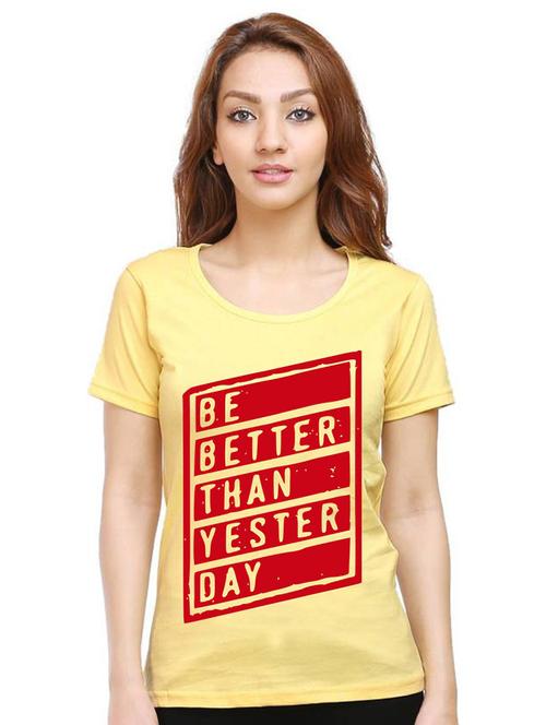 women round neck front print t-shirt - 21015227 - Very Small Image - 1