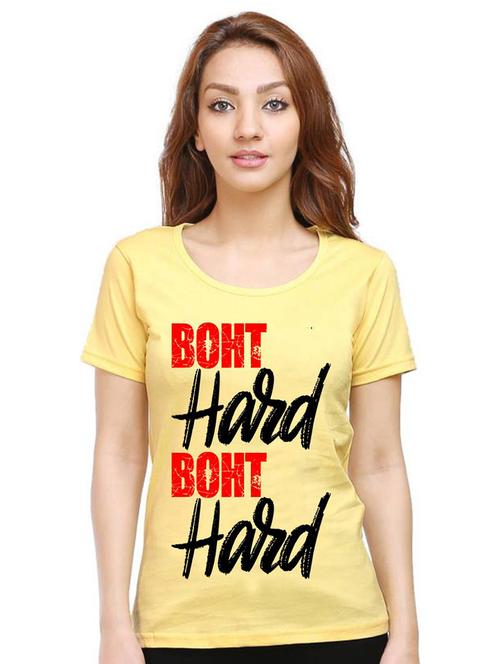 women round neck front print t-shirt - 21015243 - Very Small Image - 1