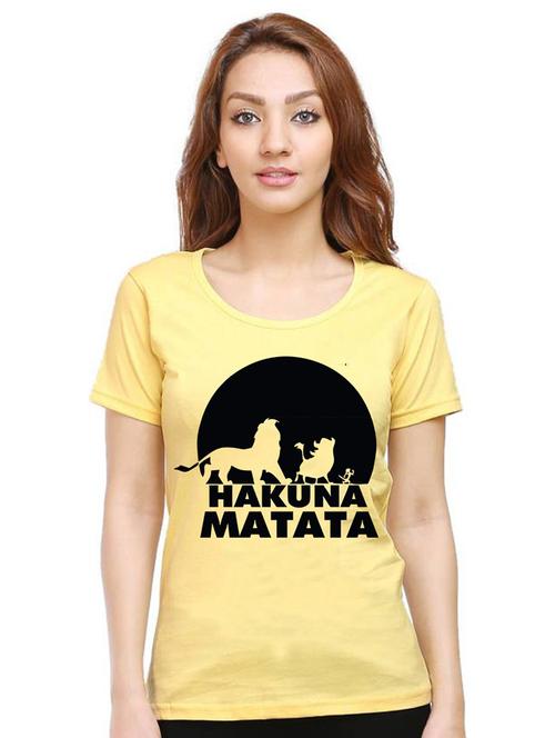 women round neck front print t-shirts - 21015250 - Very Small Image - 1