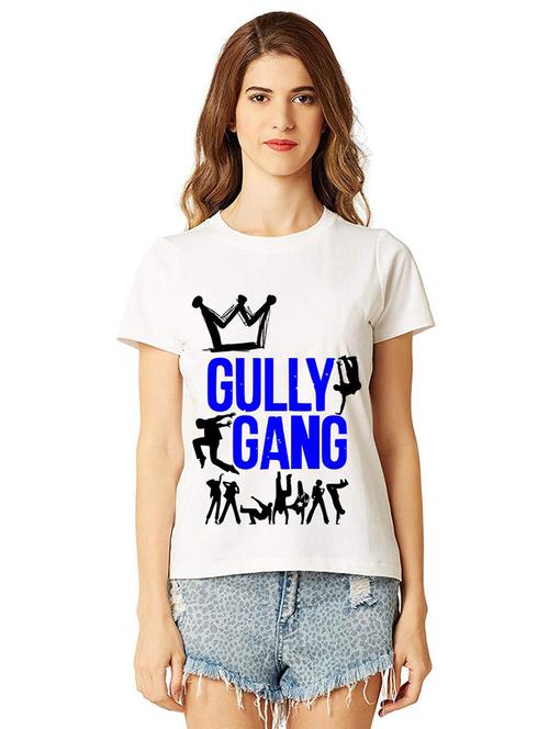 women round neck front print t-shirt - 21015253 - Very Small Image - 1