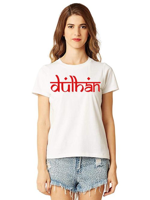 women round neck front print t-shirt - 21015262 - Very Small Image - 1