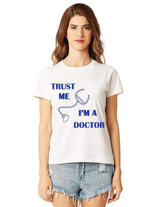 women round neck front print t-shirt - 21015329 - Very Small Image - 1