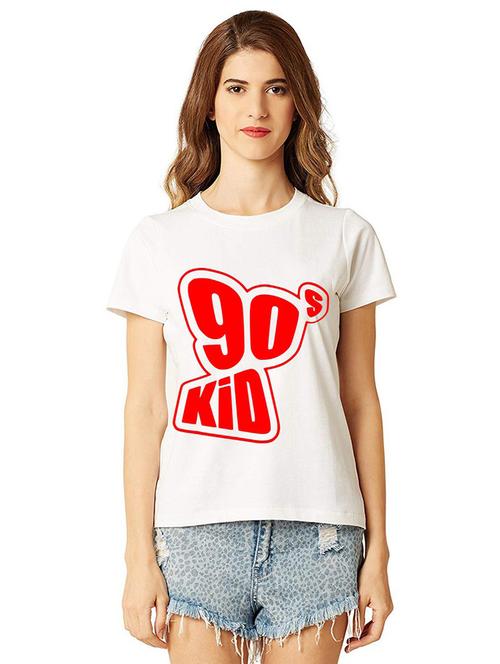 women round neck front print t-shirt - 21015345 - Very Small Image - 1