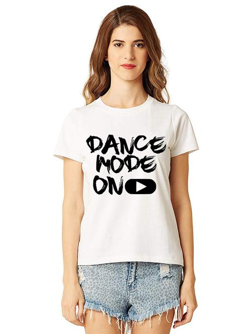 women's round neck front print t-shirt - 21015365 - Very Small Image - 1