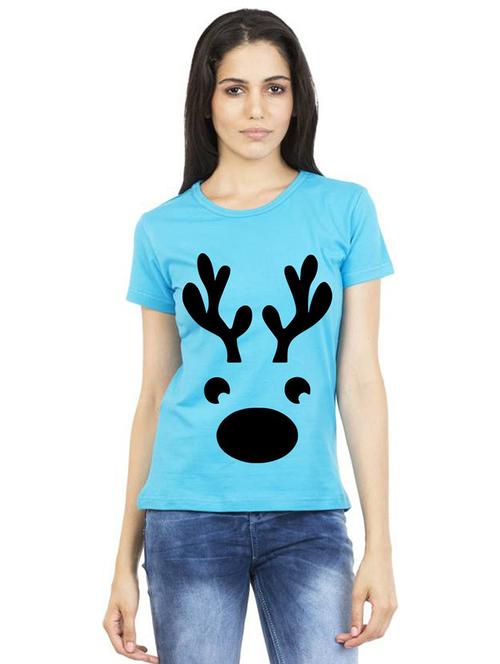 women round neck front print t-shirt - 21015382 - Very Small Image - 1