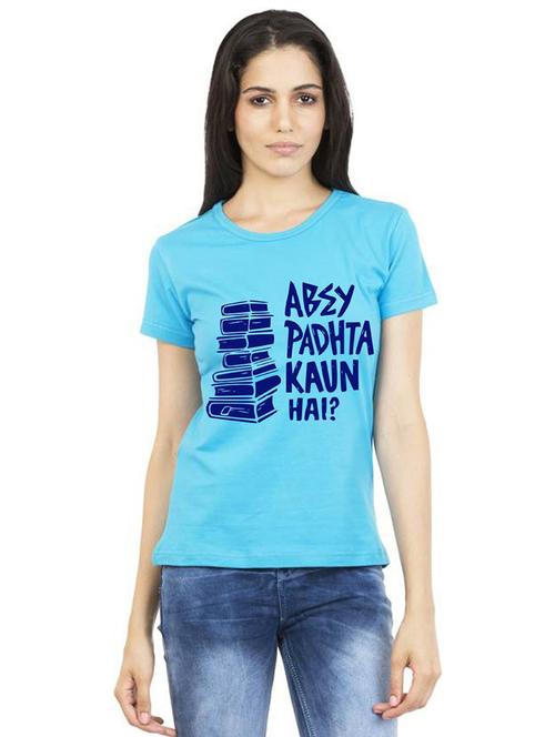 women round neck front print t-shirt - 21015387 - Very Small Image - 1