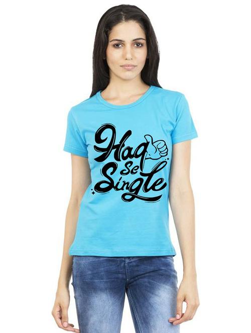 women round neck front printed t-shirt - 21015401 - Very Small Image - 1