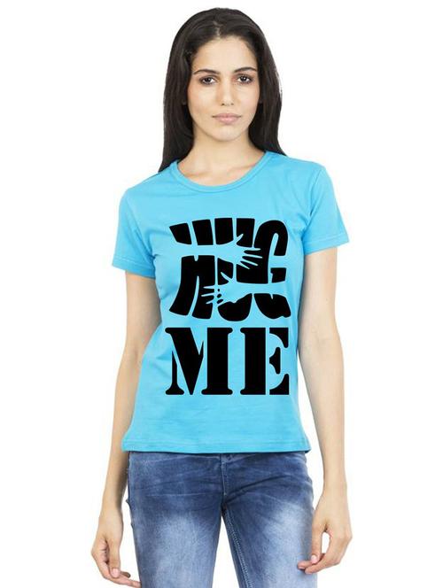 women round neck front printed t-shirt - 21015407 - Very Small Image - 1