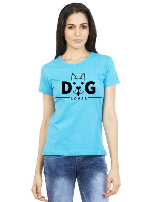 women round neck chest print t-shirt - 21015411 - Very Small Image - 1