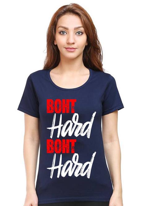 women round neck front print t-shirt - 21015535 - Very Small Image - 1