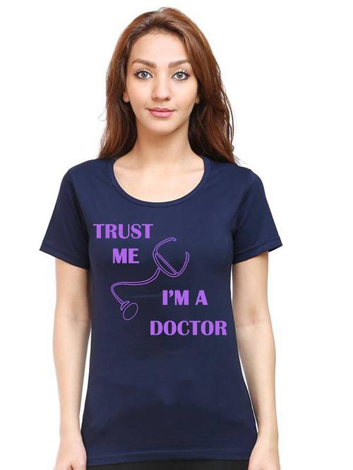 women round neck front print t-shirt - 21015557 - Very Small Image - 1