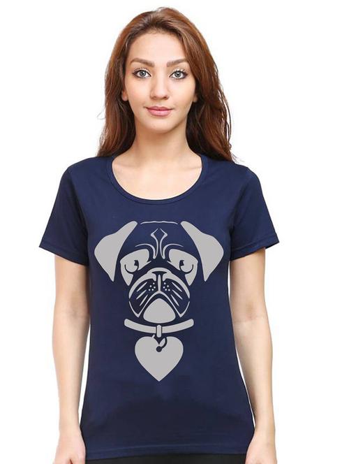 women round neck front print t-shirt - 21015563 - Very Small Image - 1