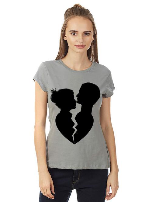 grey front printed casual t-shirt - 21015581 - Very Small Image - 1