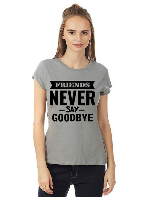 women round neck front print t-shirt - 21015616 - Very Small Image - 1