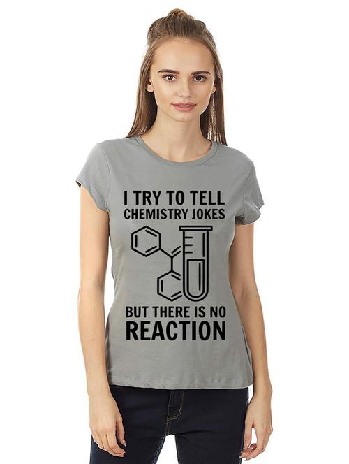 grey front printed casual t-shirt - 21015619 - Very Small Image - 1