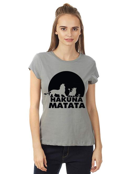 women round neck front print t-shirt - 21015627 - Very Small Image - 1